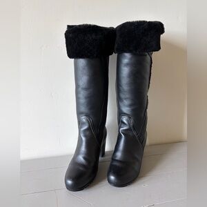 Pajar Black Genuine Shearling Women's Boots - Size 8.5
